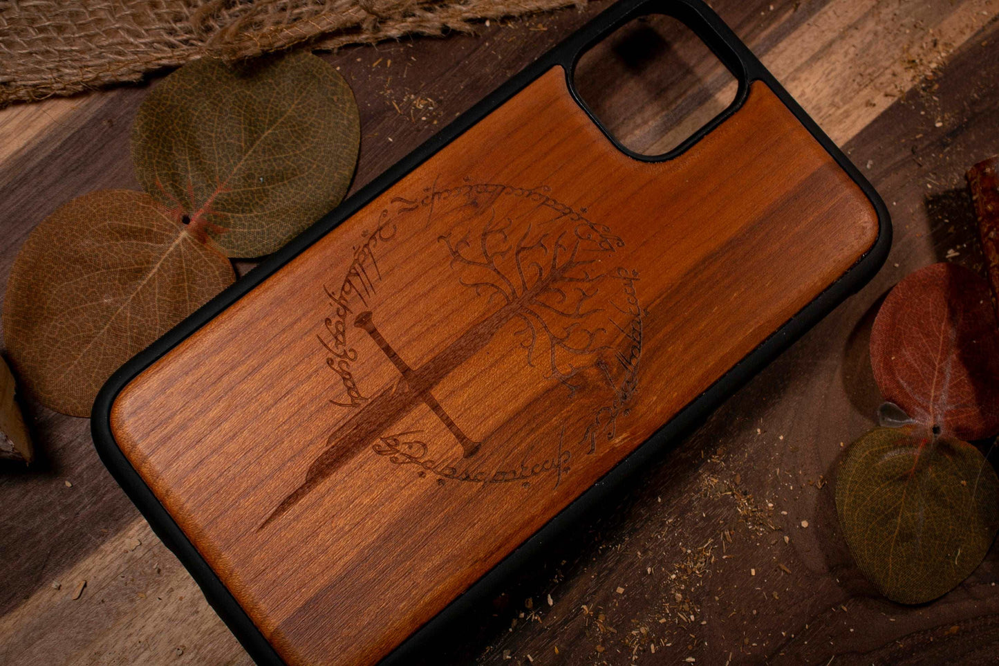 LORD Of The RINGCool Custom Wood CASE Apple And Galaxy Device