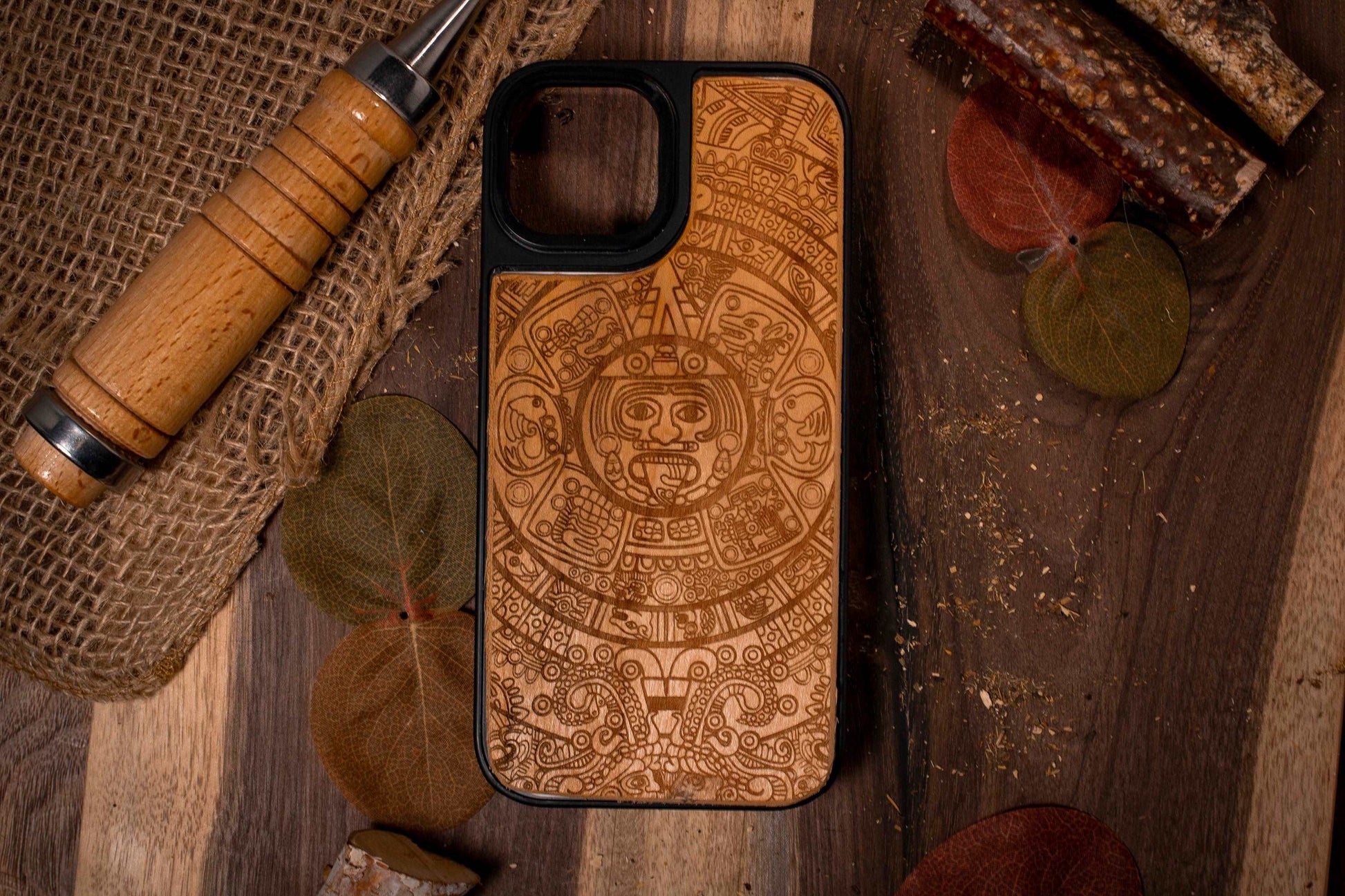 Aztec Calendar Mayan Wood Phone case