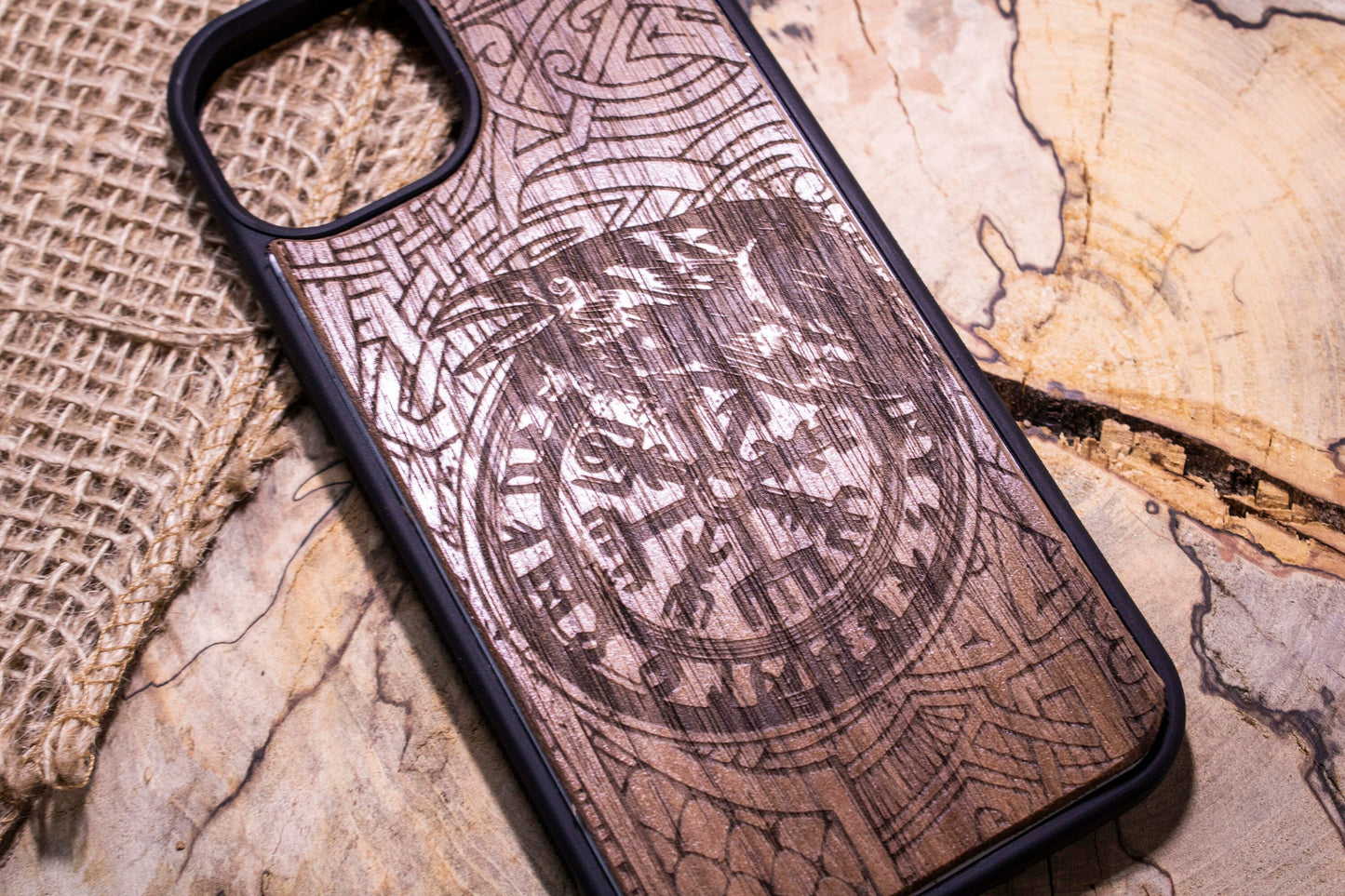 Viking phone case Vegvisir   Wood Phone Case