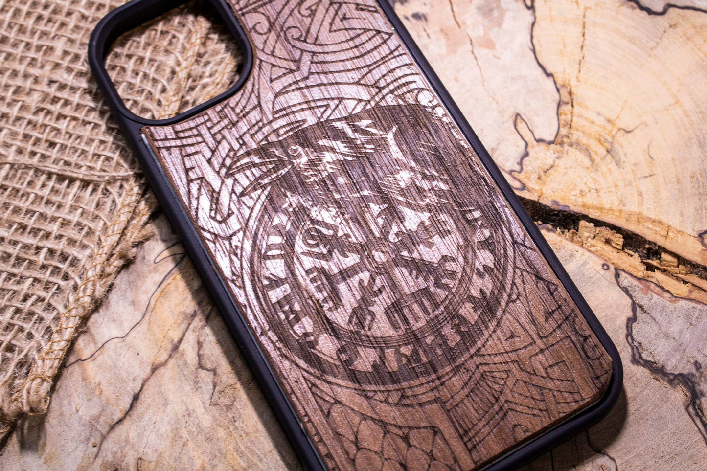 Viking phone case Vegvisir   Wood Phone Case SHOP APP