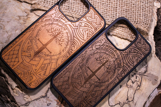 Lord of the ring Ring of power, Aragorn Sword  Wood Phone Case