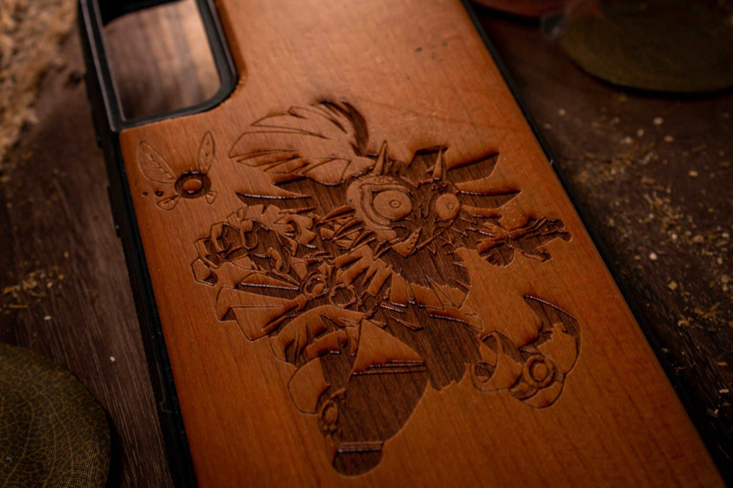 Legend of Zelda Majoras Mask wood phone case, TOTK Tears of the Kingdom, Breath of the Wild