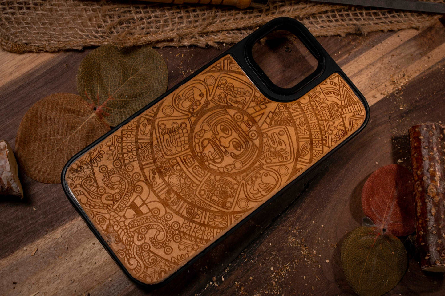 Aztec Calendar Mayan Wood Phone case