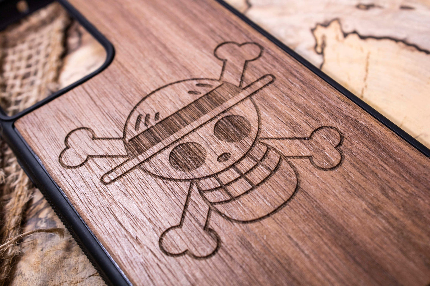 One Piece Wood Phone Case Pirate Anime,