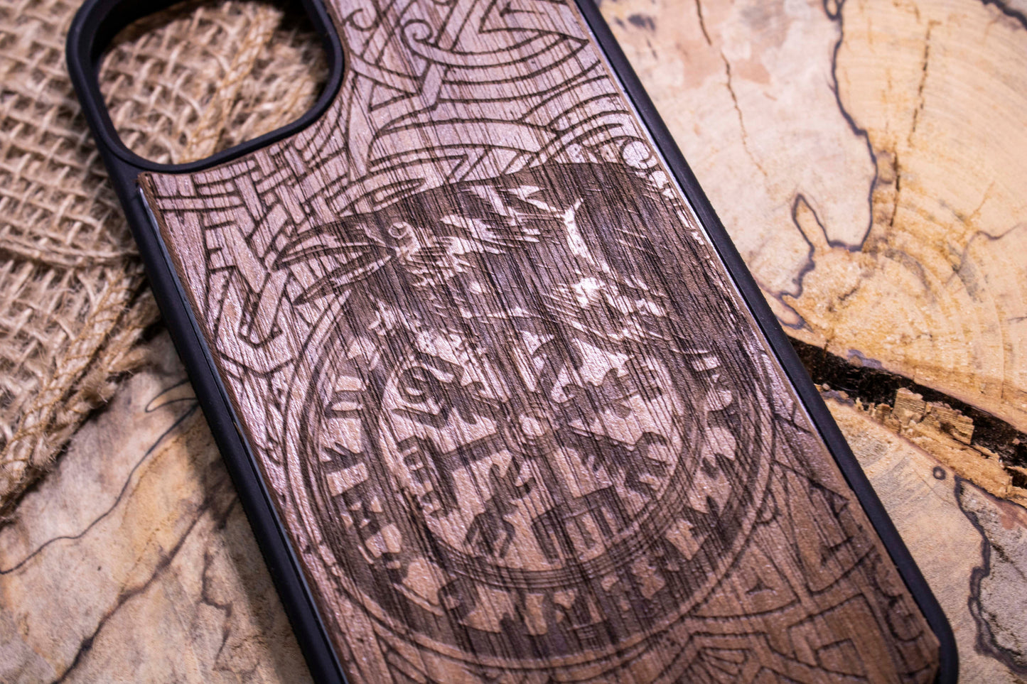 Viking phone case Vegvisir   Wood Phone Case