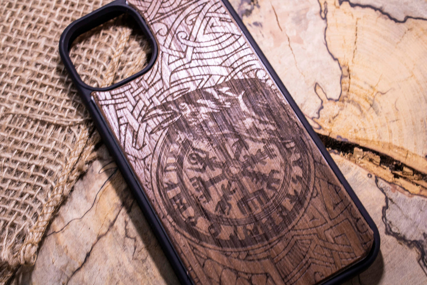 Viking phone case Vegvisir   Wood Phone Case