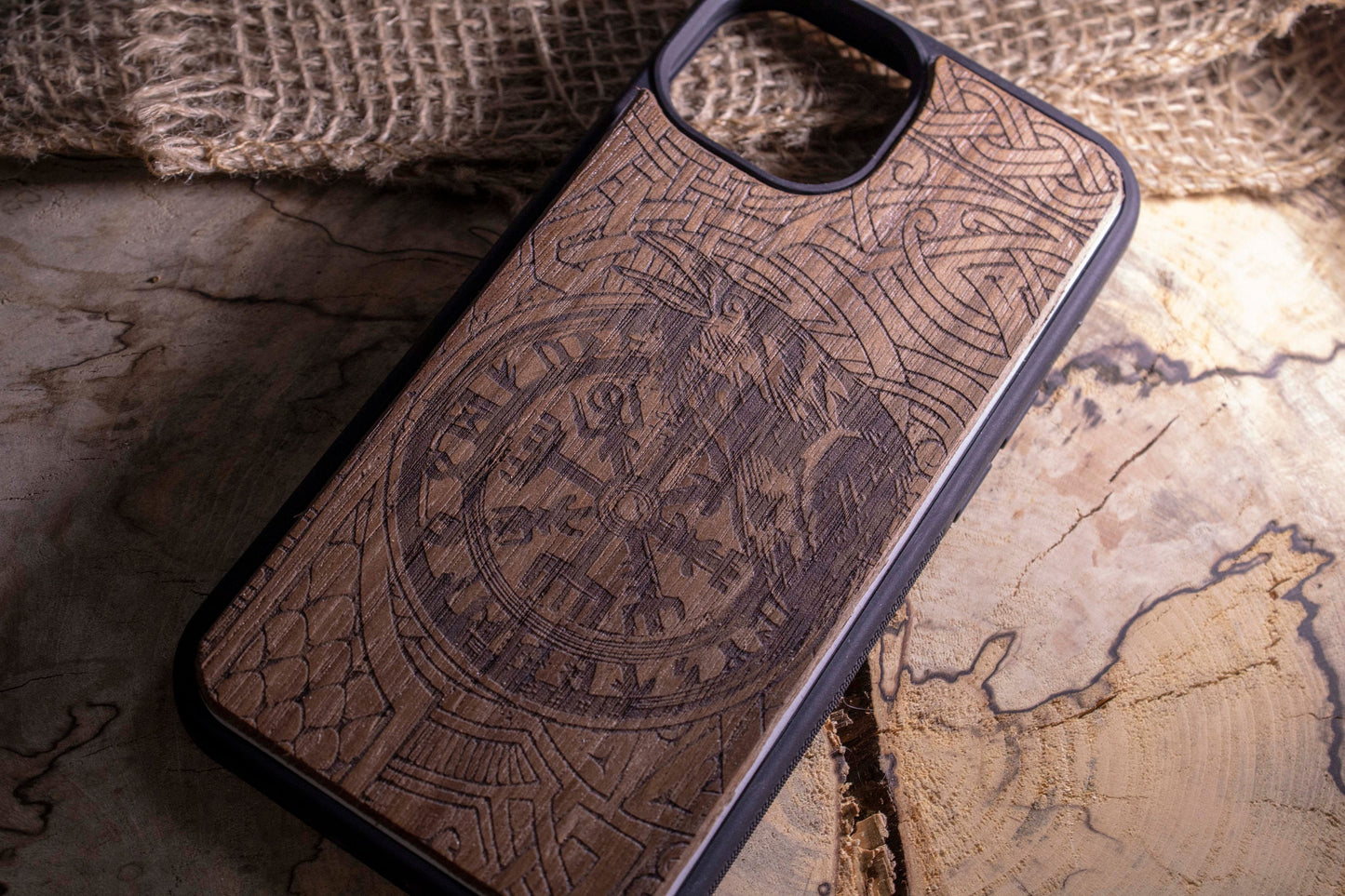 Viking phone case Vegvisir   Wood Phone Case