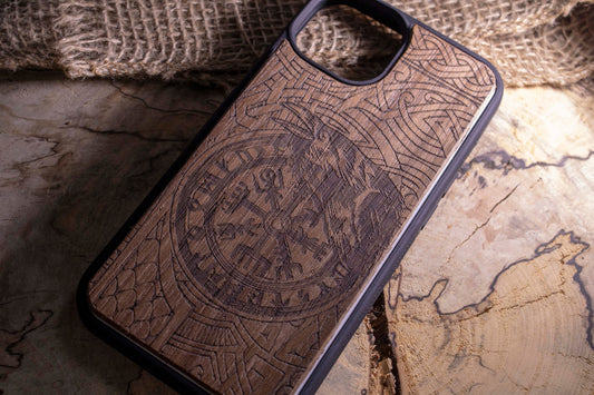 Viking phone case Vegvisir   Wood Phone Case SHOP APP