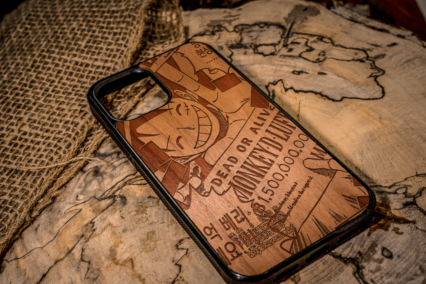 Wanted One Piece Wood Phone Case Pirate