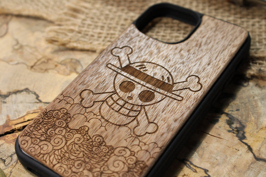 One Piece Wave Wood Phone Case Pirate Anime