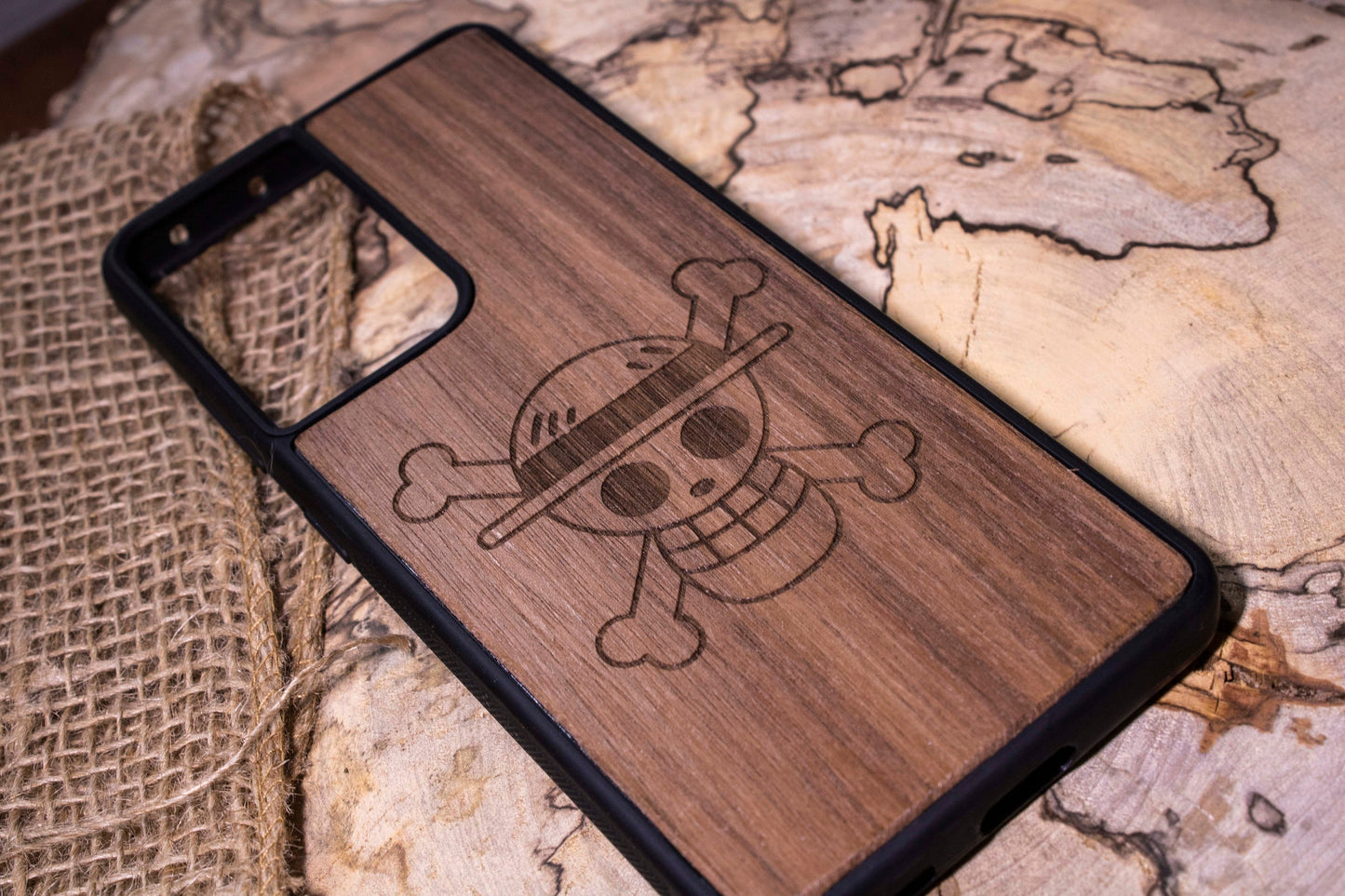 One Piece Wood Phone Case Pirate Anime,