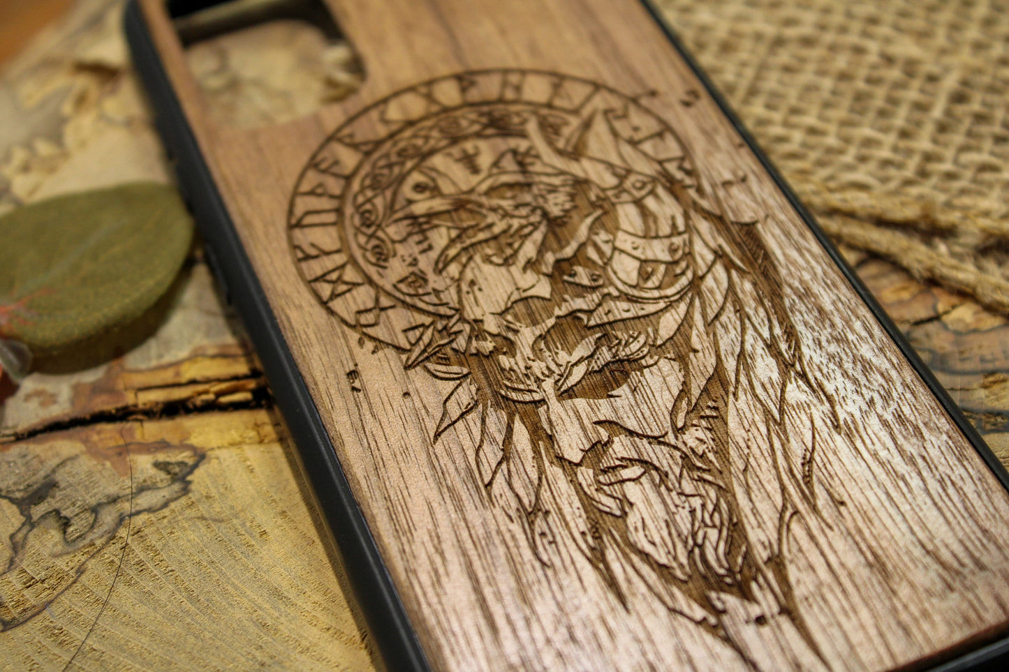 Viking Valkykie Woman  Wood Phone Case