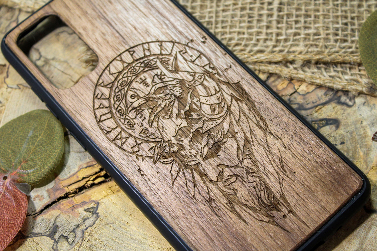 Viking Valkykie Woman  Wood Phone Case