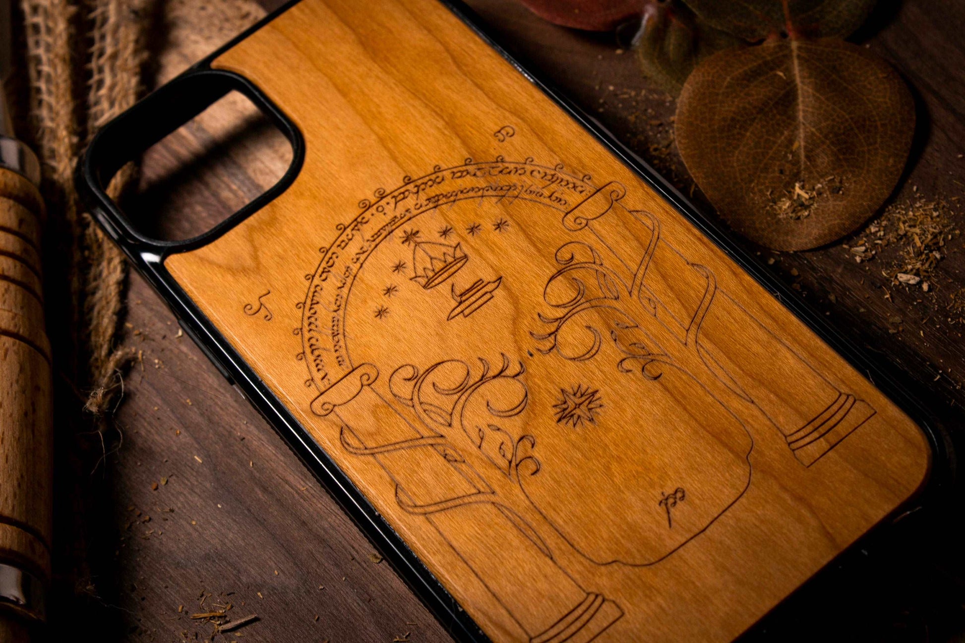 Lord of the ring Door of durin wood phone case lotr