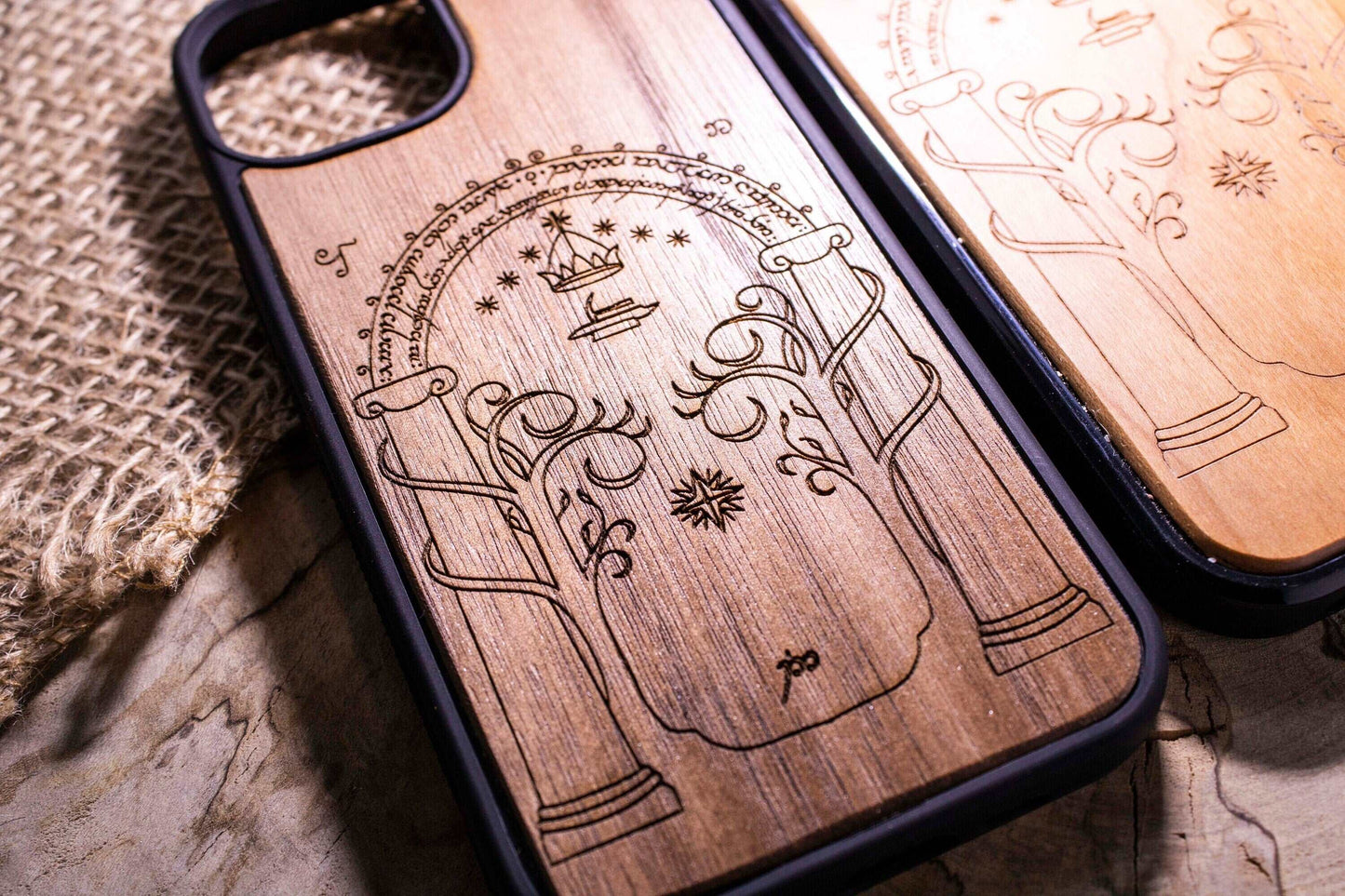 Lord of the ring Door of durin wood phone case lotr