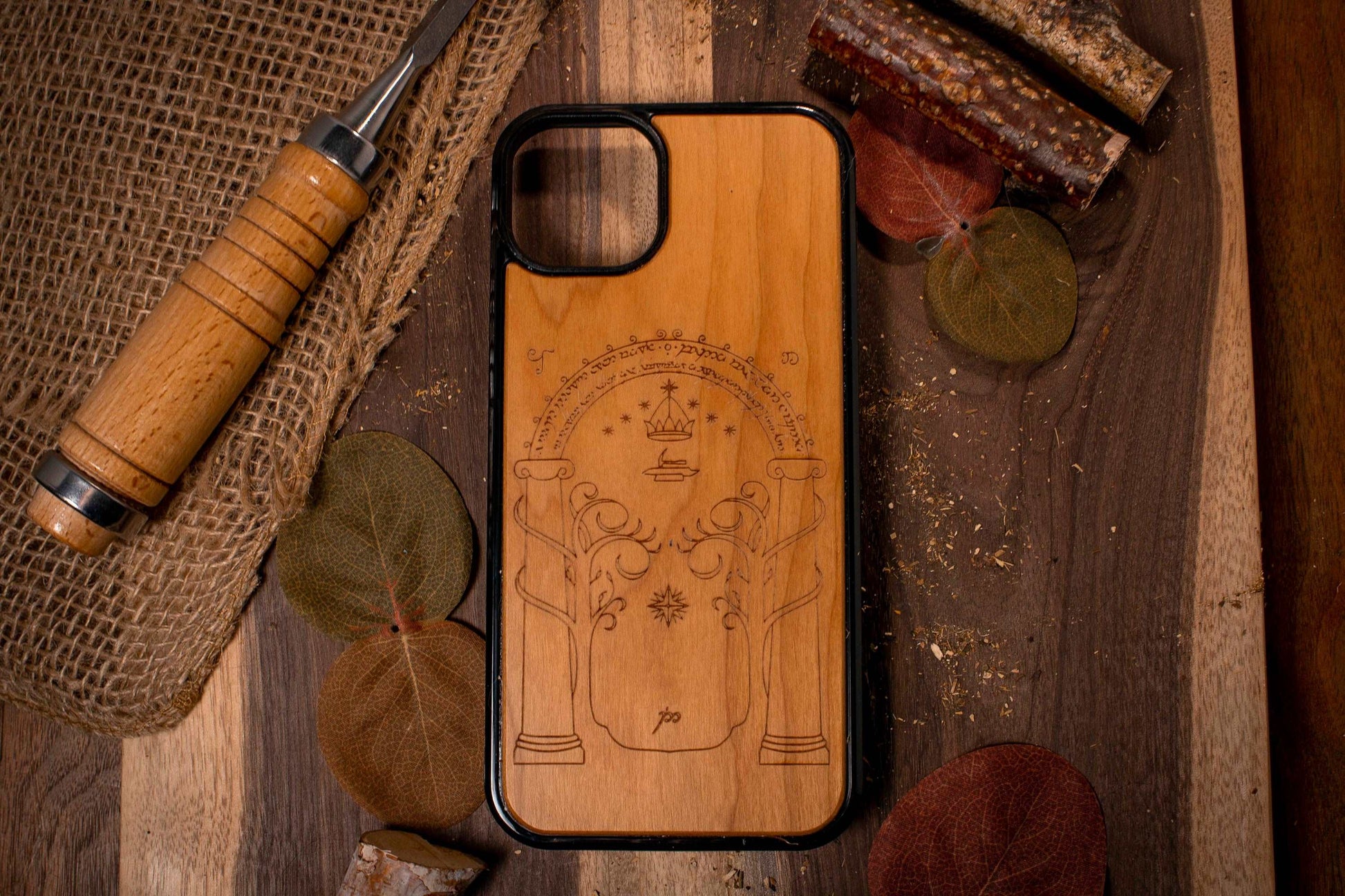 Lord of the ring Door of durin wood phone case lotr