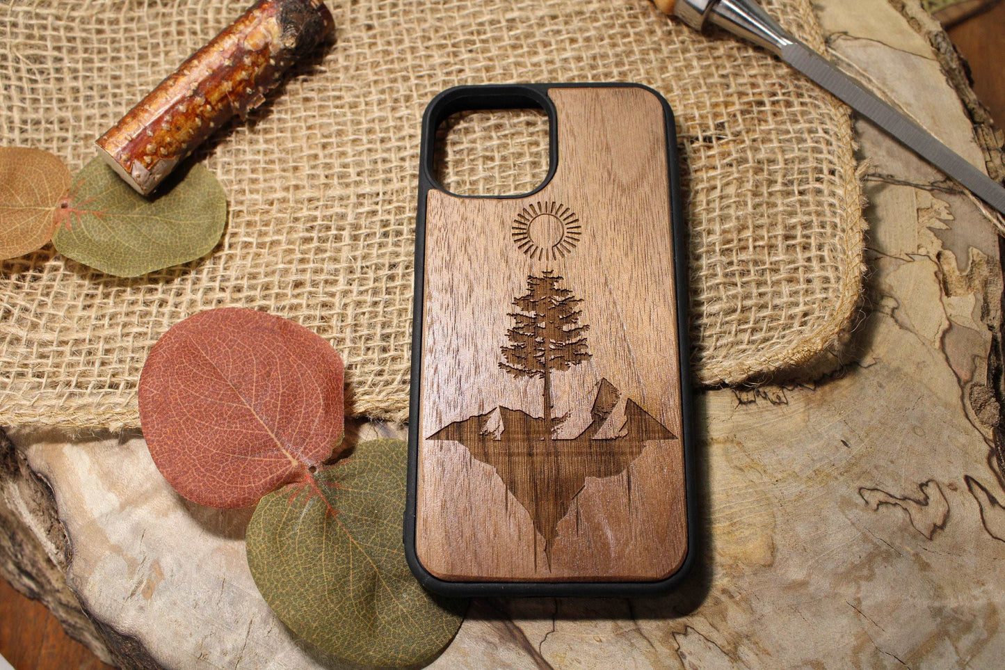 Aesthetic Forest wood phone case