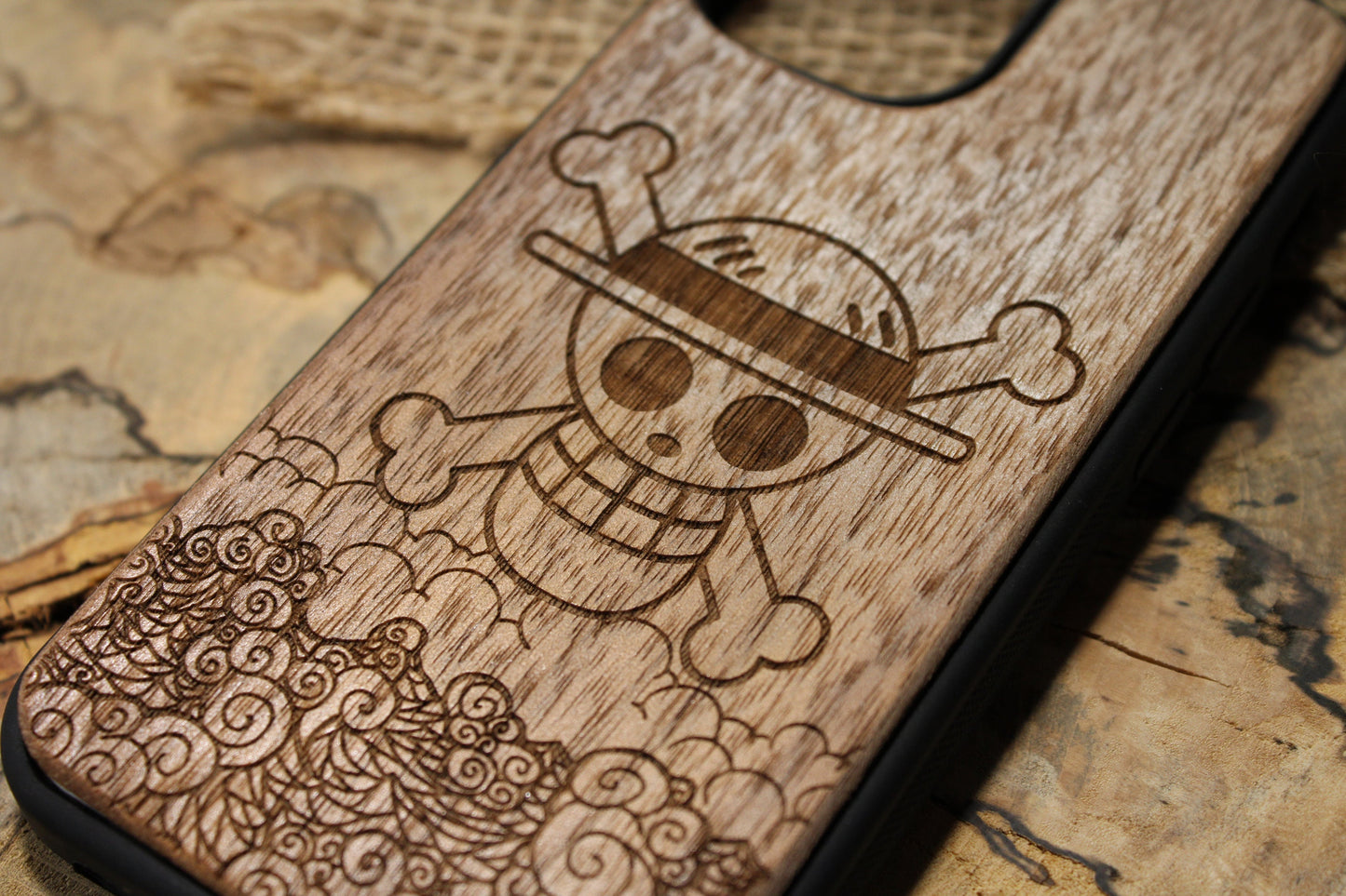 One Piece Wave Wood Phone Case Pirate Anime