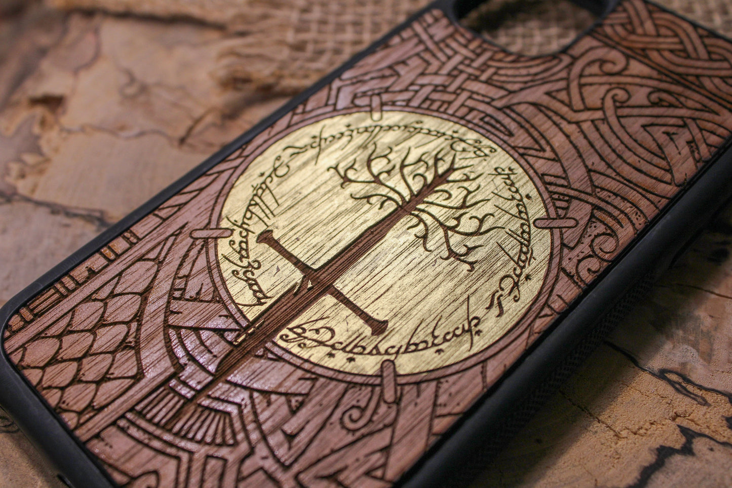 Lord of the ring  GOLD  Wood Phone Case