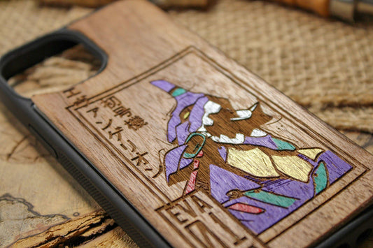 Japanese Anime Robot EVA Unit 01 Wood Phone Case