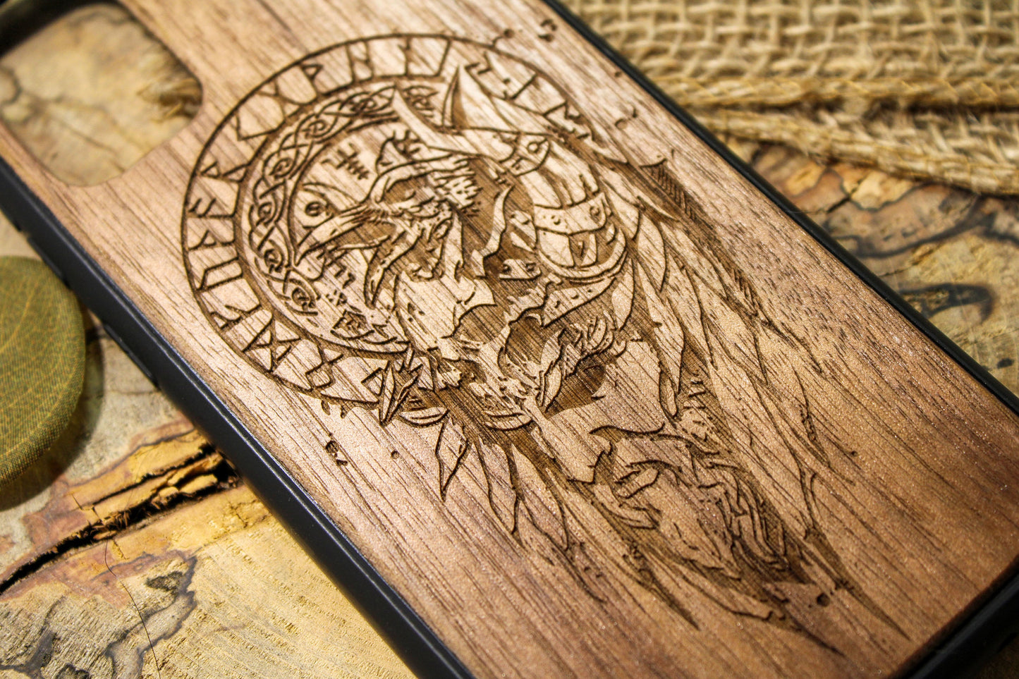 Viking Valkykie Woman  Wood Phone Case