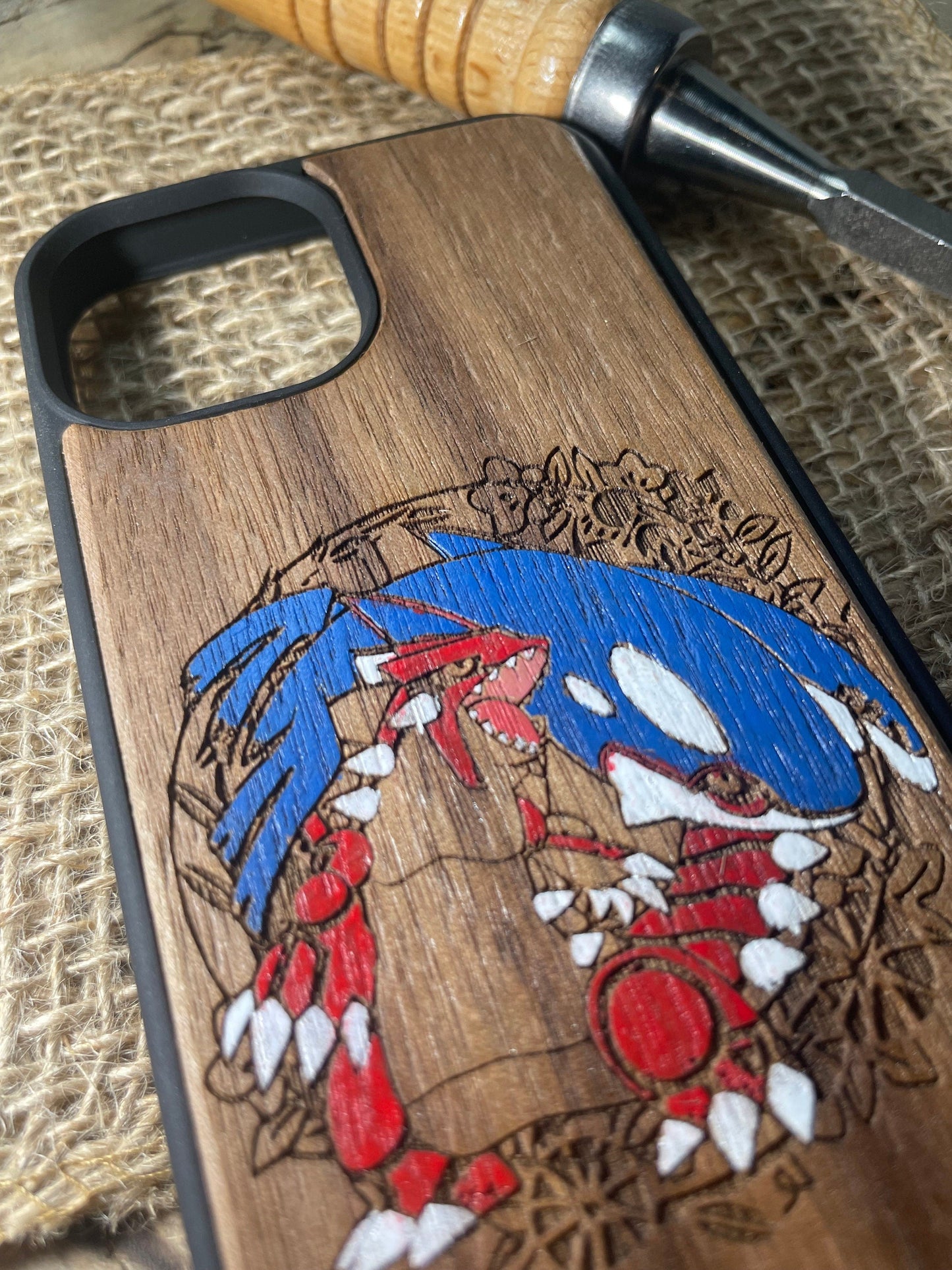 Cute japanese anime cartoon Hand painted, wood phone case SHOP APP