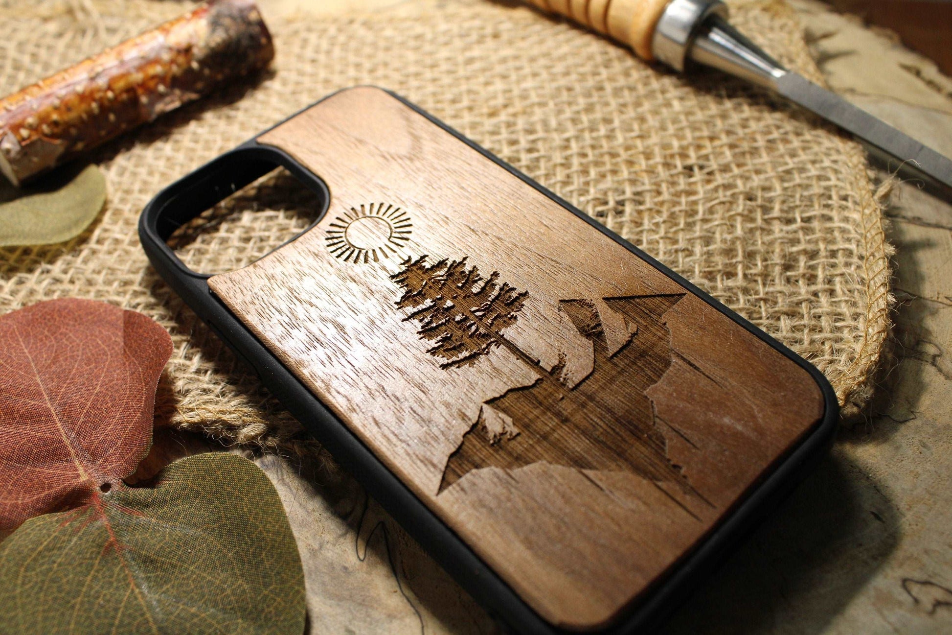 Aesthetic Forest wood phone case