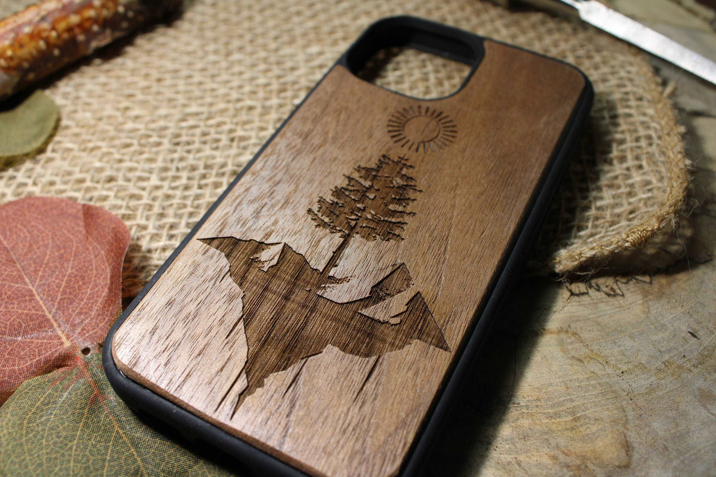 Aesthetic Forest wood phone case