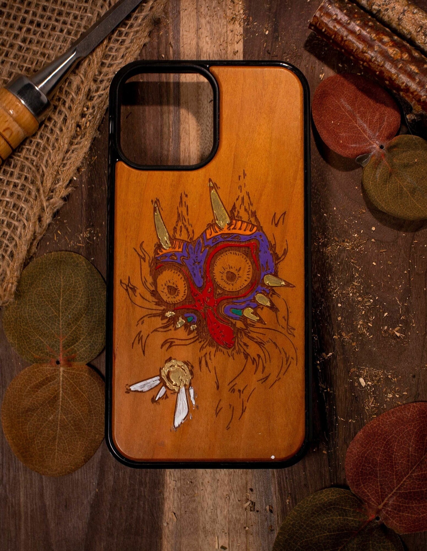 majoras mask wood phone case