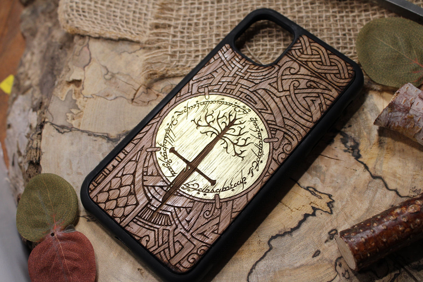 Lord of the ring  GOLD  Wood Phone Case