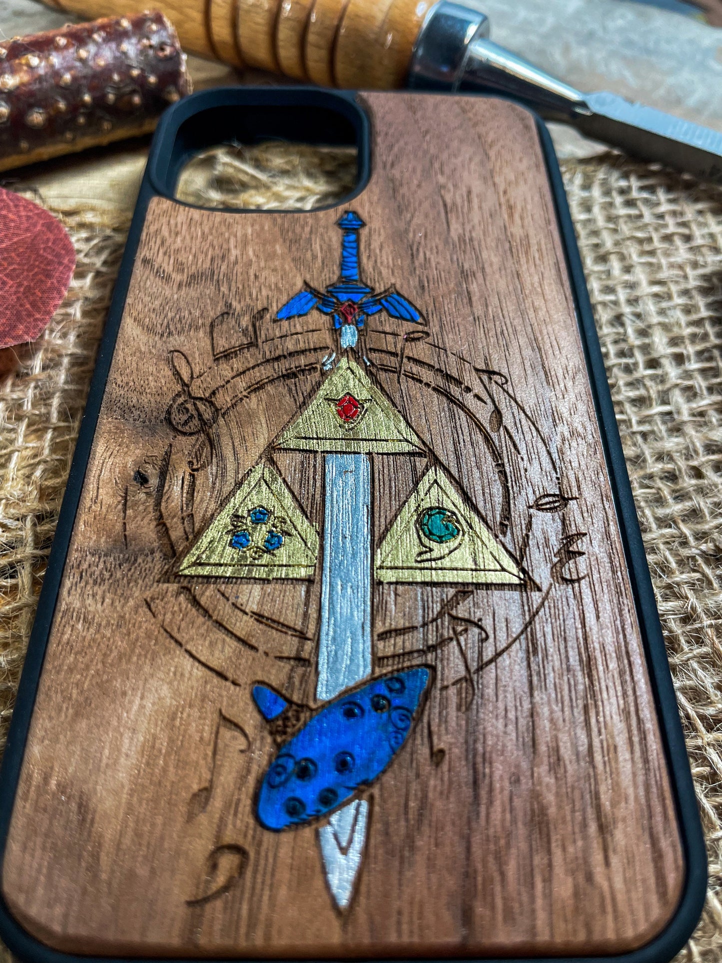 Zelda phone case, wood majoras mask link hyrule