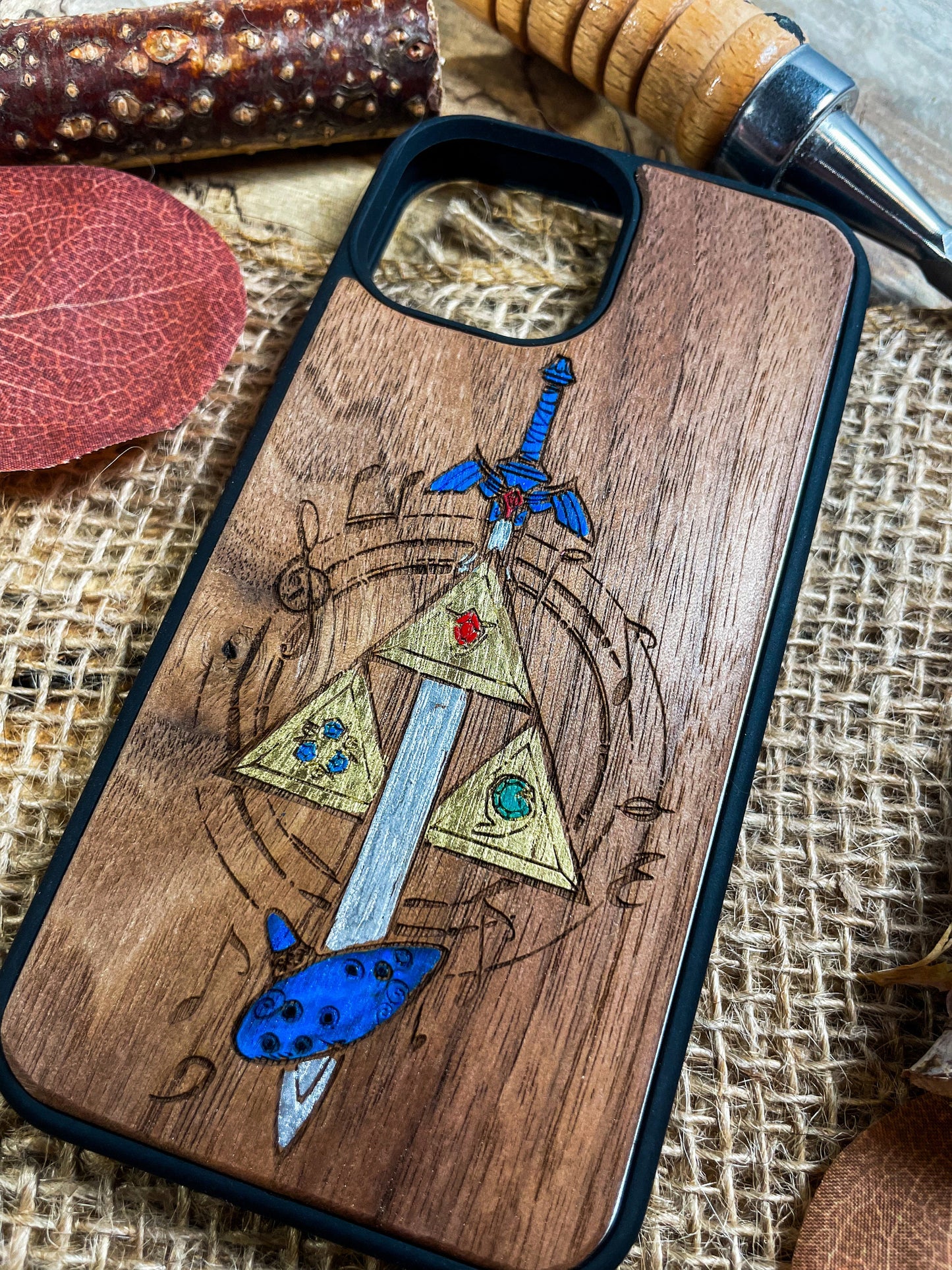 Zelda phone case, wood majoras mask link hyrule