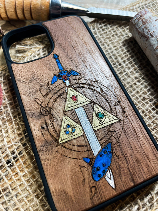 Zelda phone case, wood majoras mask link hyrule SHOP APP