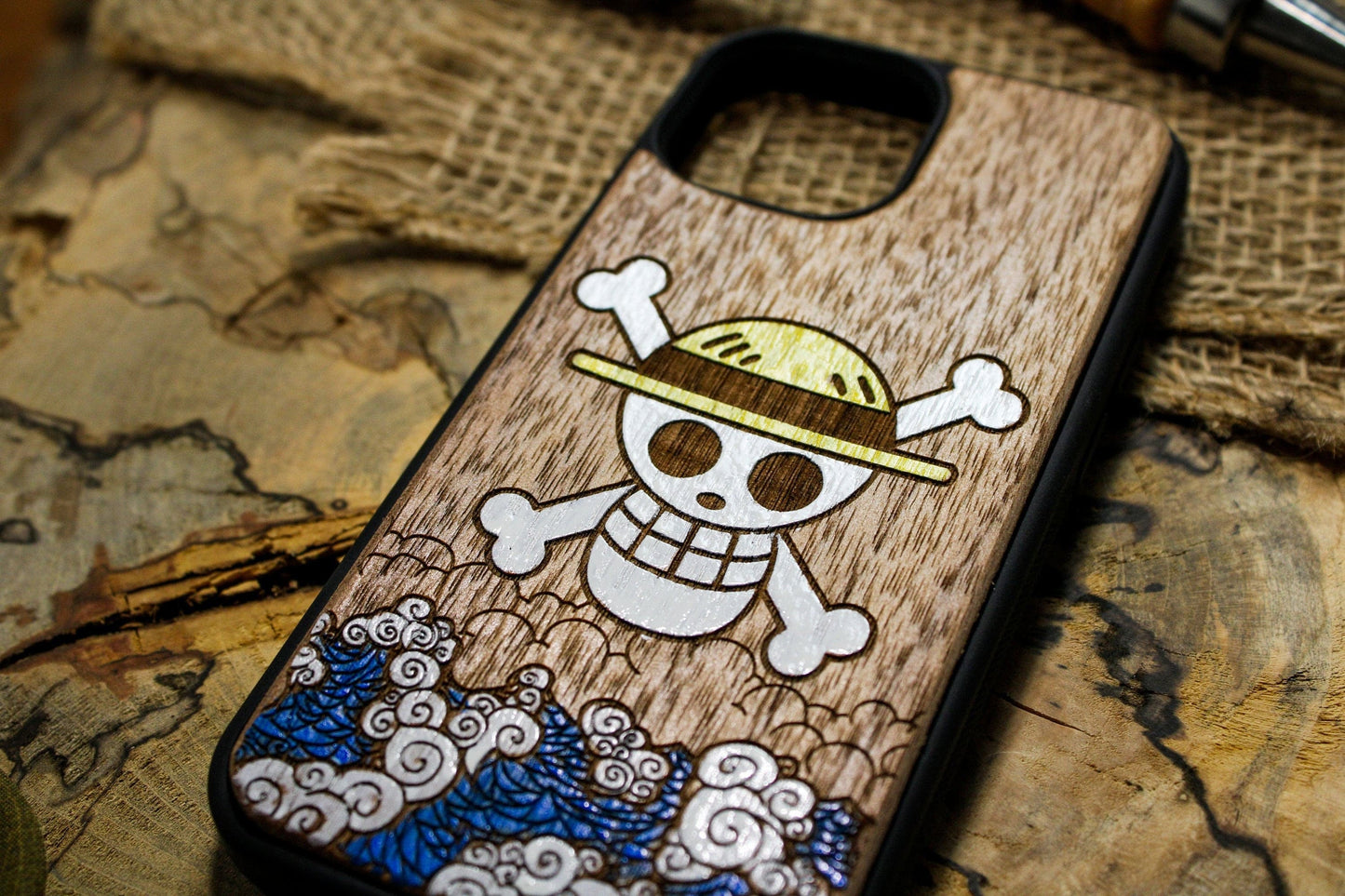 Anime Pirate Marines Wood Phone Case SHOP APP