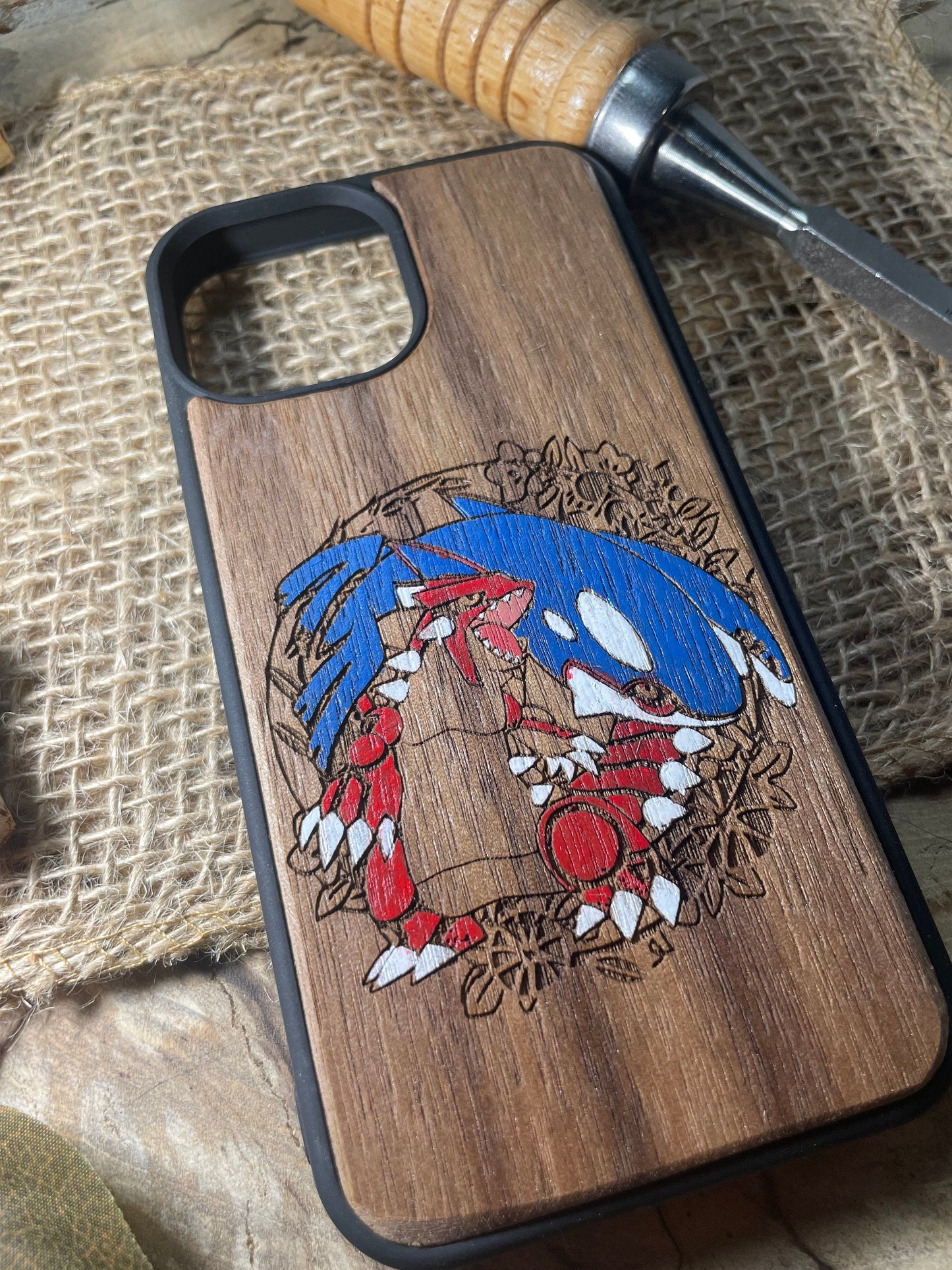 Cute japanese anime cartoon Hand painted, wood phone case SHOP APP