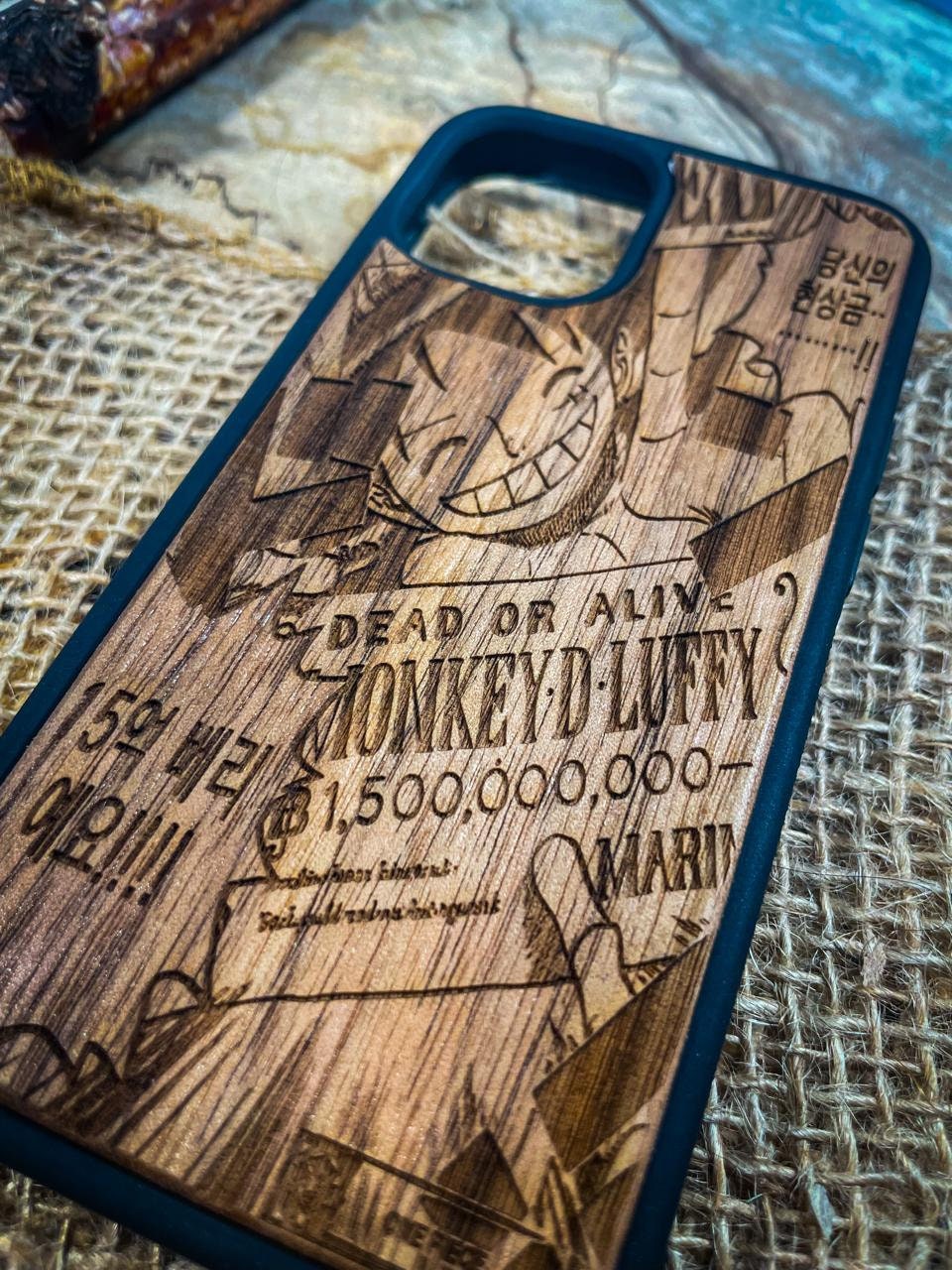 Japanese WANTED Anime Pirate  wood phone case anime