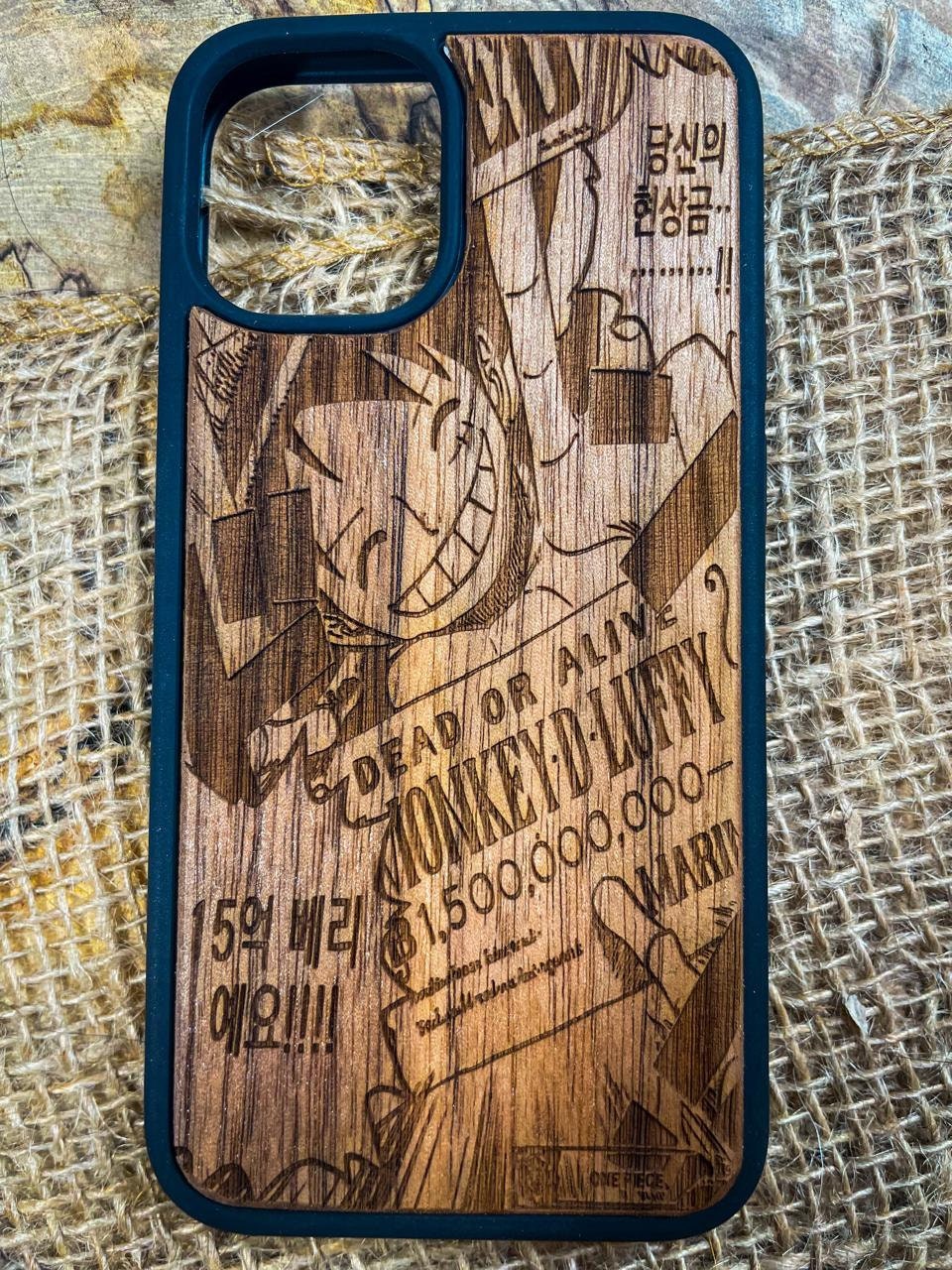 Japanese WANTED Anime Pirate  wood phone case anime