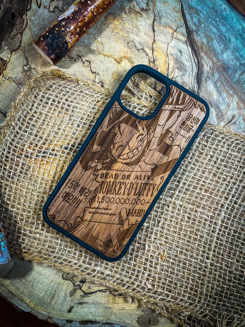 Japanese WANTED Anime Pirate  wood phone case anime