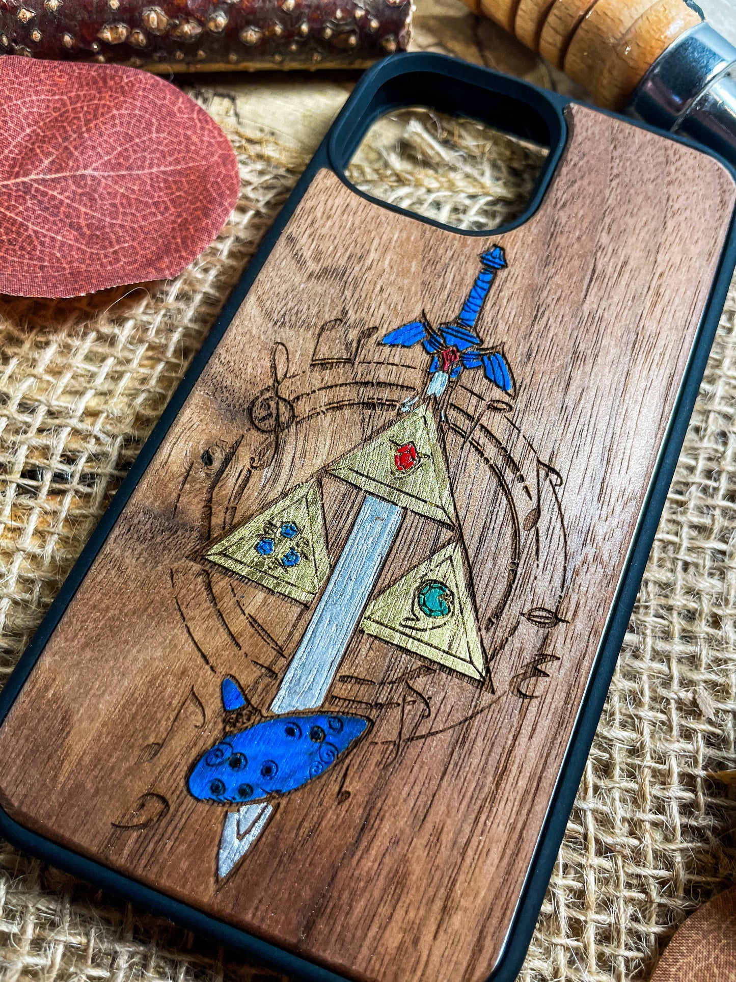 Zelda phone case, wood majoras mask link hyrule