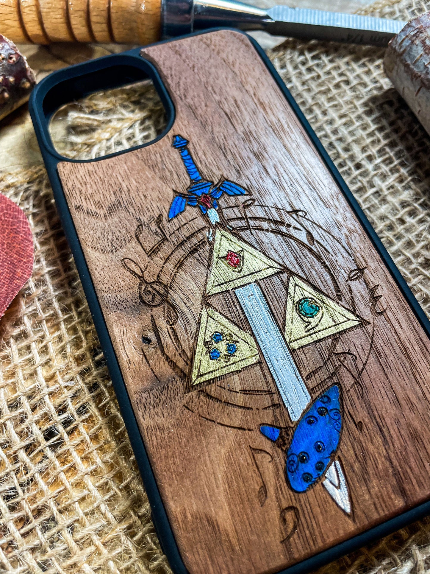 Zelda phone case, wood majoras mask link hyrule