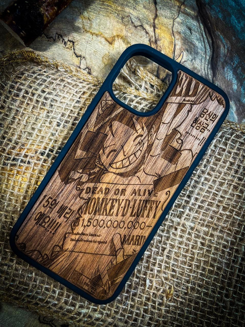 Japanese WANTED Anime Pirate  wood phone case anime