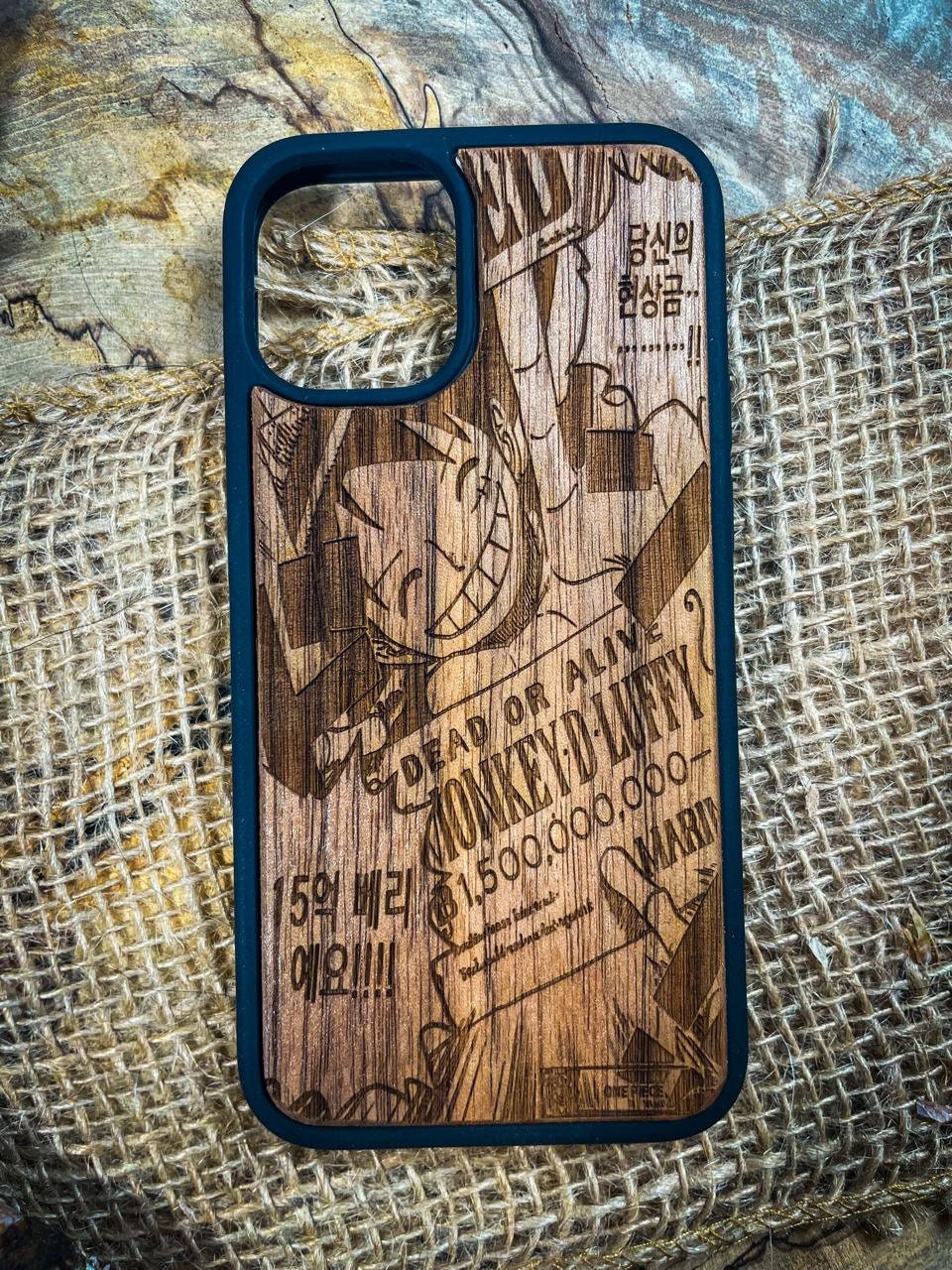 Japanese WANTED Anime Pirate  wood phone case anime