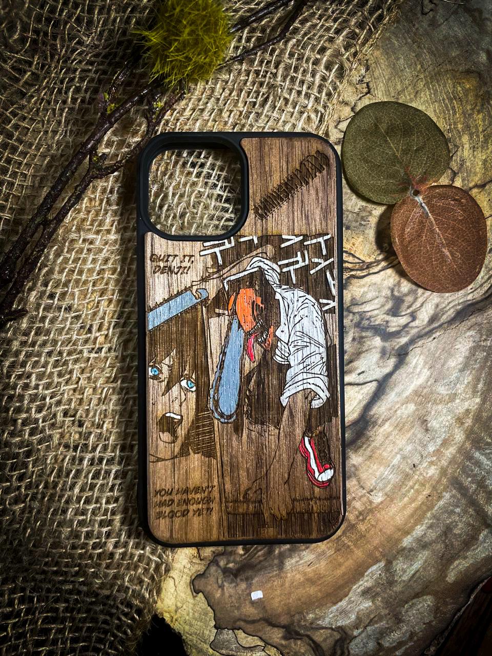 Chainsaw Warrior Wood Phone Case