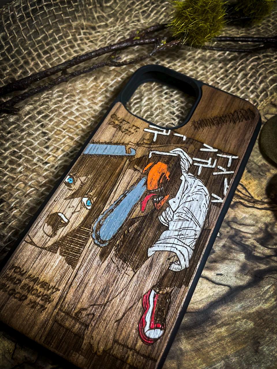 Chainsaw Warrior Wood Phone Case SHOP APP