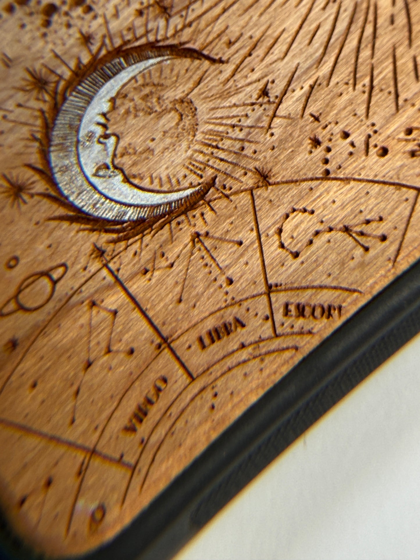 Moon and Sun wood phone case