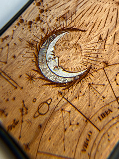 Moon and Sun wood phone case
